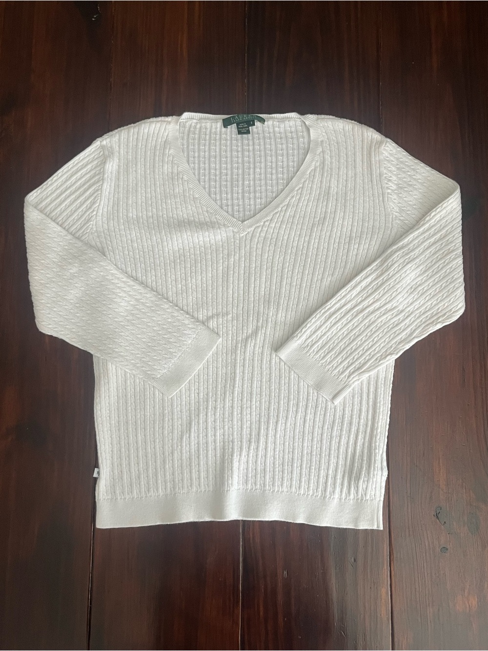 Lauren Ralph Lauren Ivory Cable Knit Sweater Size S